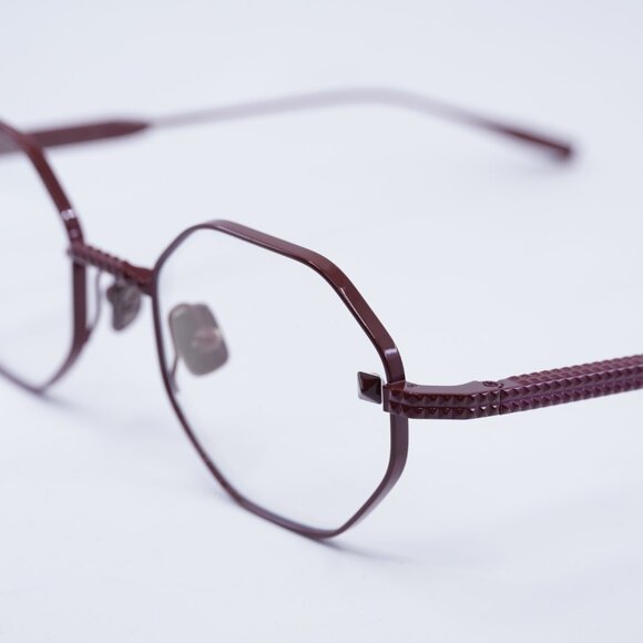Valentino V-STUD VLX-122B Eyeglasses Bordeaux 52mm Geometric Frame - Picture 2 of 10